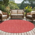 thumbnail image 5 of Coral Red 6ft Round Rug, Farmhouse Burlap Solid Red Color Modern Linen Texture Non-Skid Rubber Backing Large Area Rugs - Living Room Bedroom Home Office, Indoor Floor Mat Carpets Washable Rug, 5 of 9