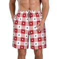 thumbnail image 1 of Fotbe Plaid Heart Trajes de Baño Estampados para Hombre, Shorts de Verano de Secado Rápido, Ropa de Playa, Bañadores-Small, 1 of 6