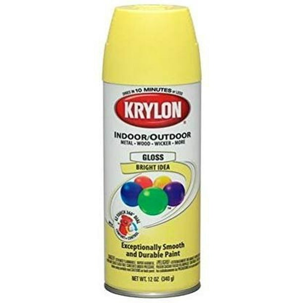 12 Oz Bright Idea Yellow Indoor and Outdoor Spray Paint Gloss [Set of 6