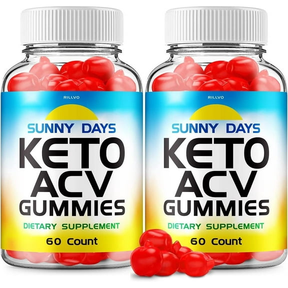 2 Pack Sunny Days Keto ACV Gummies Sunny Days Advanced Formula Apple Cider Vinegar Keto Gummies Dietary Support Supplement 120 Gummies