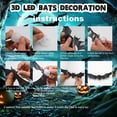 thumbnail image 4 of LED Bats Halloween Decor, Light Up Bats for Halloween, 3D LED Bat Wall Decor With Glowing Glitter Design for Window Garage Party Indoor Outdoor Decoration, 4 of 11