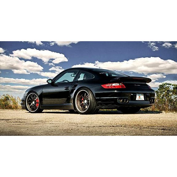 Iconic Arts Laminated 44x24 Poster: Sports car Porsche 997 TT Turbo