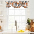 thumbnail image 2 of Tie Up Valance for Windows Burnt Orange Gray Geometric Curtains Valances Rod Pocket Valance Window Treatments Abstract Mid Century Balloon Curtains for Kitchen Living Room Bedroom 42x12 Inch, 2 of 9