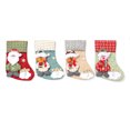 thumbnail image 6 of Linen Christmas Stocking Gift Charms Christmas Stockings Christmas Decorations Holiday Decorations Santa Claus, 6 of 9