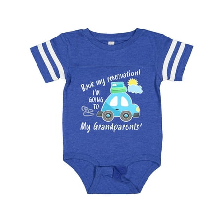 

Inktastic Book My Reservation! I m Going to My Grandparents Gift Baby Boy or Baby Girl Bodysuit