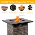 thumbnail image 2 of 28 in Propane Fire Pit Table, 50,000 BTU Auto-Ignition Fire Pit Table, Gas Fire Pits for Outside with Protective Lid, Grey Rattan, CSA Certification for Garden/Patio/Backyard, 2 of 9