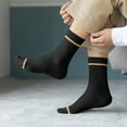 thumbnail image 6 of Lroveb Crew Socks for Men 1 Pairs Male Casual Striped Socks Solid Invisible Breathable Middle Tube Socks, 6 of 6