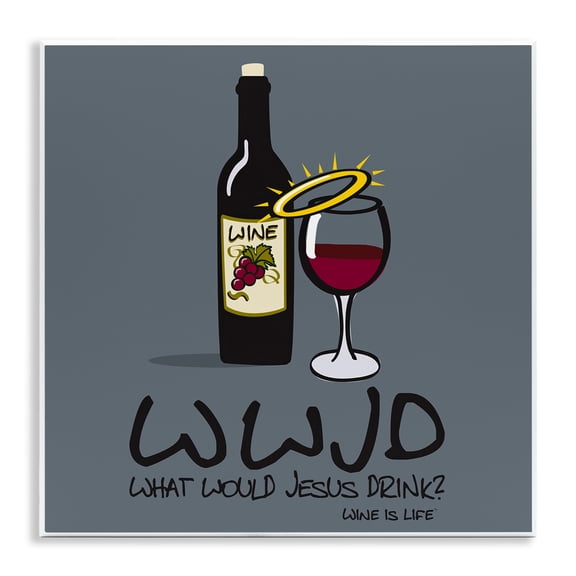 Stupell Industries What Would Jesus Drink Food & Beverage Painting Unframed Art Print Wall Art, 12 x 12