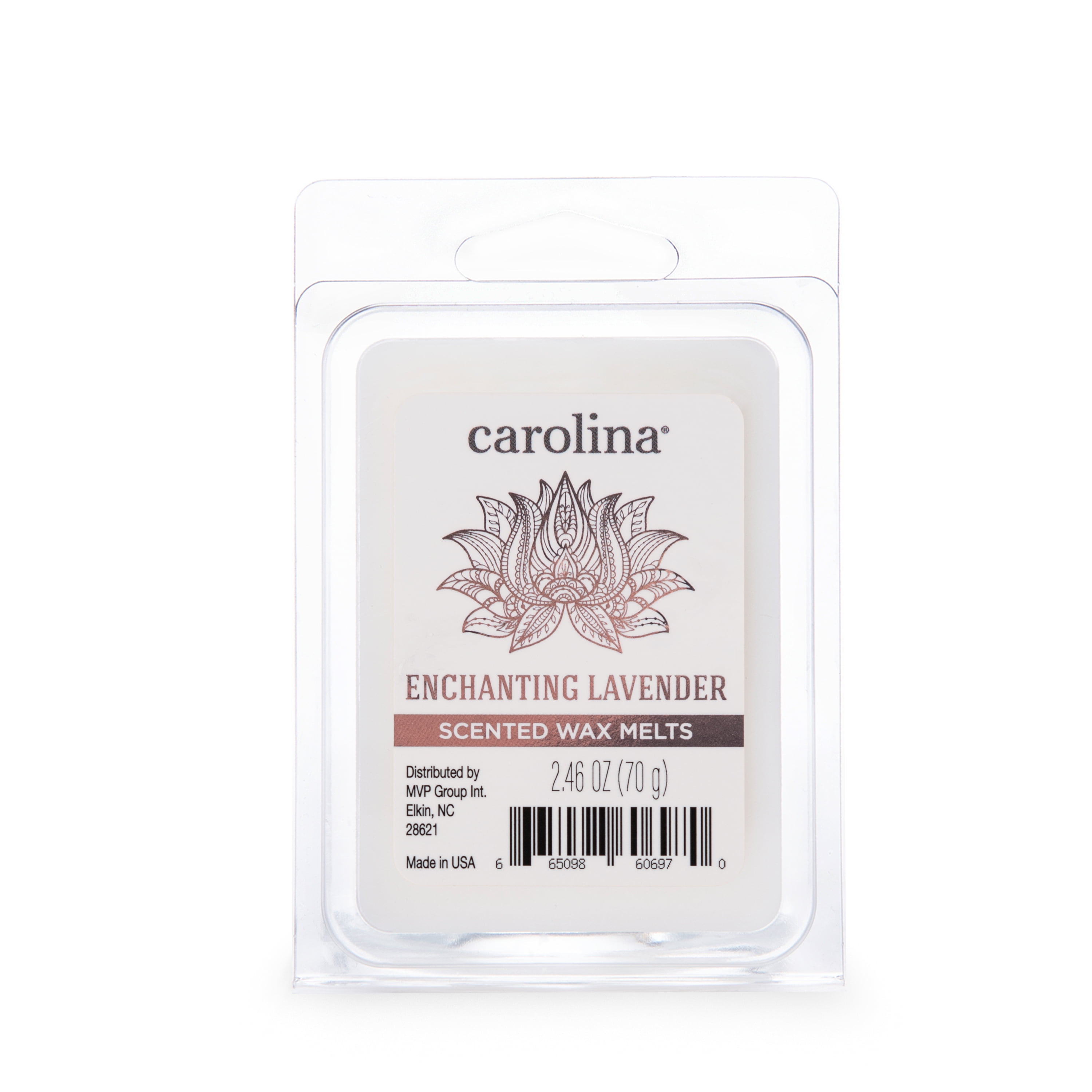 Carolina Candle Enchanting Lavender 2.46 oz Wax Melt, Aromatherapy, 6 Cube, White