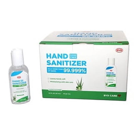 BYD Care Moisturizing Hand Sanitizer, Aloe & Cucumber Scent, 1.6 Oz, Box of 20 Bottles, FDA Registered and Listed