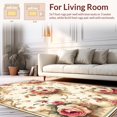 thumbnail image 2 of ODIKA 5'x7' Machine Washable Non-Slip Area Rug, Elegant Floral With Vintage Inspired Botanical Artwork High Traffic Rug, Beige, 148040, 2 of 7