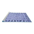 thumbnail image 2 of Ahgly Company Machine Washable Indoor Round Abstract Blue Modern Area Rugs, 7' Round, 2 of 4