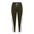 thumbnail image 4 of Jinhomg Mens Soft Cargo Pant Baggy Comfy Elastic Drawstring Waist Joggers 2025 Trendy Color Block Casual Long Pants with Pockets Limited Time Deals of The Day Army Green XL, 4 of 6
