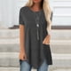 thumbnail image 1 of Pntutb Mujeres Plus Tamaño Botón Sólido Cuello Redondo Manga Corta Irregular Camiseta Blusa tops Pntutb Pntutb-1491, 1 of 6