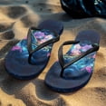 thumbnail image 4 of Chririnla Women's Sea Turtle Print Flip Flop Non-Slip Lightweight Soft Footbed Bathroom Shower Shoes Floral Quick-Dry Arch Support Fashion Outdoor Vacation Slides Sandals, 4 of 7
