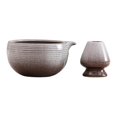 thumbnail image 2 of Cuenco de cerámica para matcha con soporte para batidor, taza para té verde, para gachas y zumos. Estilo A, 2 of 9