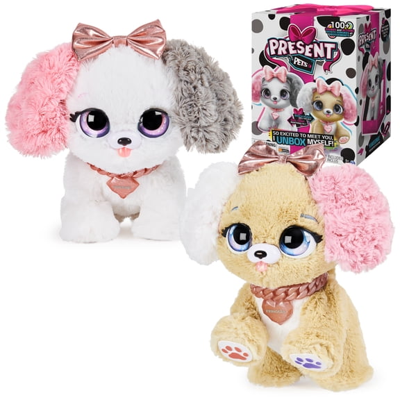 Present Pets, Fancy Puppy Interactive Surprise Plush Toy Pet with Over 100 Sounds & Actions (Style May Vary), Girls Gifts, Kids Toys for Girls