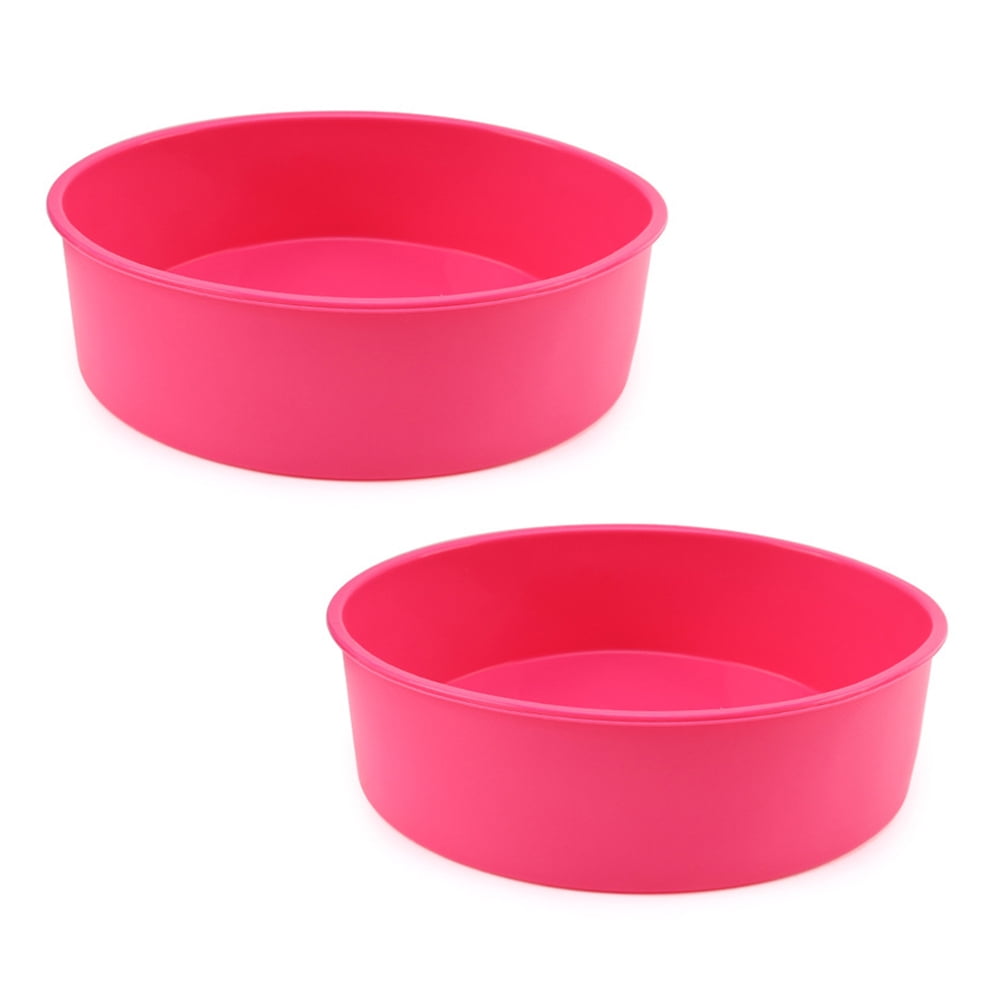 8 inch Round Cake Pans(2 Pack) Nonstick Silicone Cake Molds for Layer