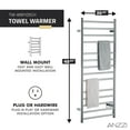 thumbnail image 6 of ANZZI Elgon 14-Bar Stainless Steel Wall Mounted Towel Warmer Rack with Polished Chrome Finish, 6 of 9