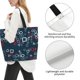 thumbnail image 3 of Fotbe Navy Blue Geometric Bolsa Tote Estética de Lona con Estampado para Mujer - Bolsa Reutilizable de Hombro Casual para Vacaciones, Compras, Trabajo y Gimnasio, 3 of 8