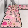 thumbnail image 2 of Kitchen Rugs Sets Of 2,Pink Breast Cancer and Pioneer Flower Anti Fatigue Kitchen Mat Rugs Non Slip Washable,Decorative Kitchen Floor Mats for Kitchen,Sink,Laundry,17"x47"+17"x47", 2 of 5