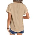 thumbnail image 5 of UVN T Shirts for Women Summer Short Sleeve Eyelet Tops Dressy Casual Crewneck Blouses, 5 of 9