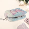 thumbnail image 2 of 1 Pc Bolsa de Maquillaje de Mariposa Bordada para Mujeres para Viajes Vacacionales Amarillo Claro de Terciopelo, 2 of 3