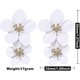 thumbnail image 2 of Pendientes grandes de metal Con doble flor mate shaofei para mujer color blanco, 2 of 5