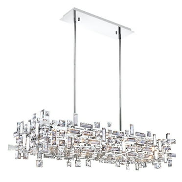CWI Lighting Arley 12 Light Transitional Metal Island Chandelier in Chrome