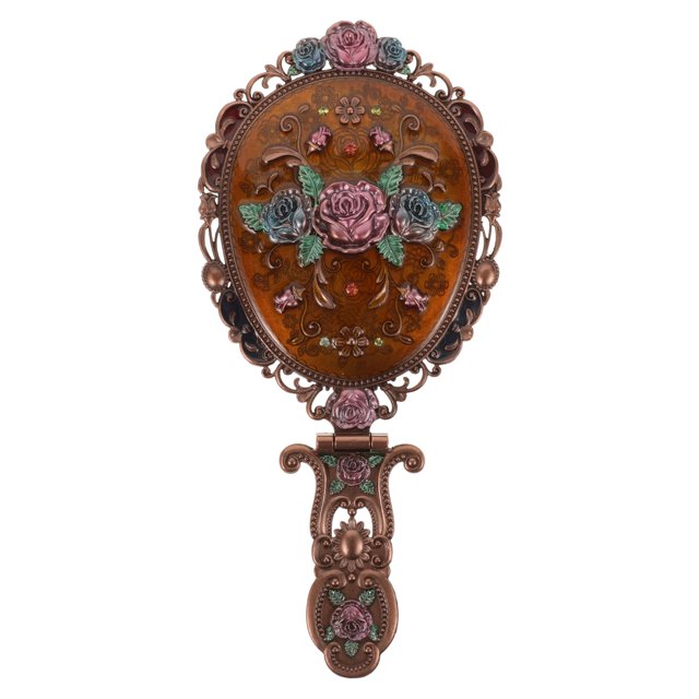 Vintage Makeup Mirror Foldable Handle Mirror Lady Makeup Mirror Cosmetic Mirror