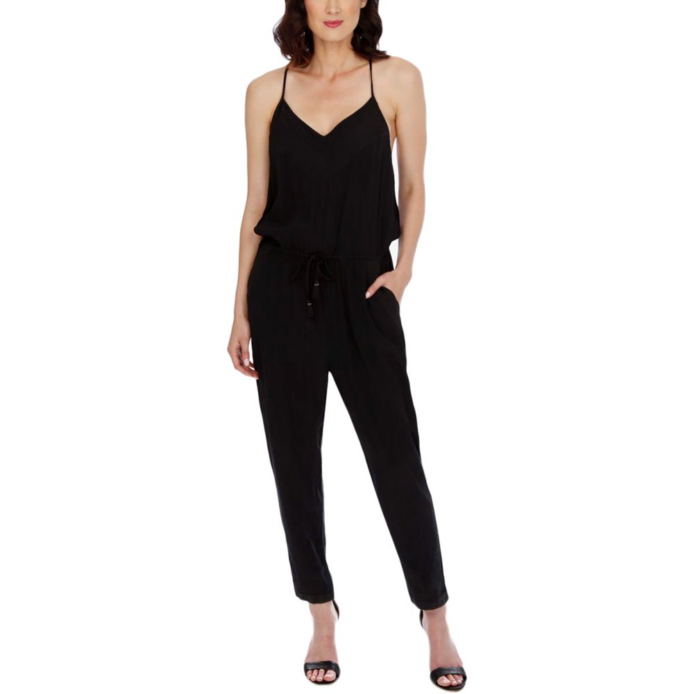 Lucky Brand Lucky Brand Womens Embroidered Drawstring Jumpsuit