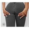 thumbnail image 1 of Pantalones de yoga ajustados de cintura alta con diseño de panal de abeja y jacquard para mujer, 1 of 6