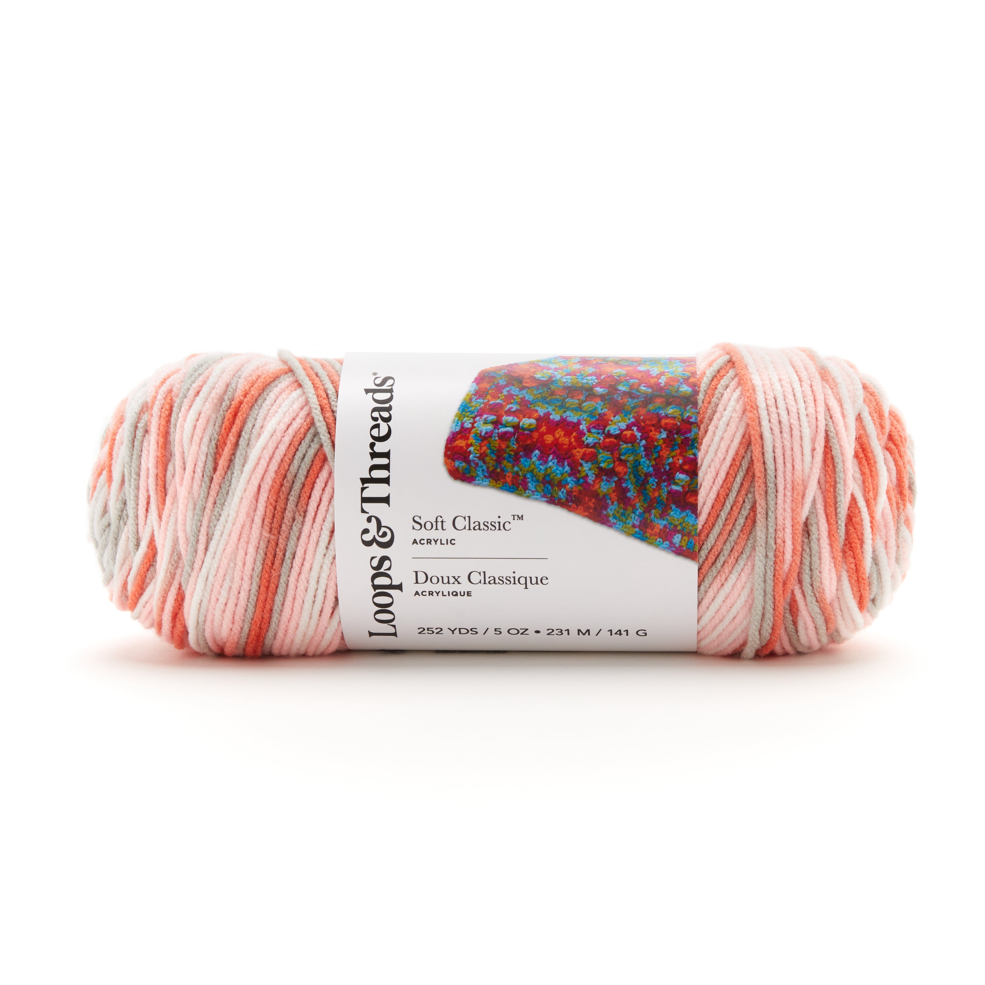 Loops & Threads Soft Classic Multi Ombre Yarn - Multicolor Yarn for Knitting, Crochet, Weaving, Arts & Crafts - Bo Peep, Bulk 12 Pack