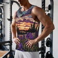 thumbnail image 5 of Fuzoiu Starry Night Purple Irises Print Men's Workout Tank Tops,Sleeveless Gym Shirt Quick Dry,Fitness Bodybuilding T-Shirt,Muscle Athletic Workout Tee-3X-Large, 5 of 7
