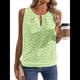 thumbnail image 3 of Camisola Informal con Bordado de Ojales para Mujer, Holgada, Sin Mangas, Cómoda y para Verano. Amarillo-Verde L, 3 of 9