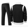 thumbnail image 7 of Color Block Tracksuit Sets for Men Full Zip Stand Collar Casual Jackets Running Athletic Sportswear 2 Piece, 7 of 7