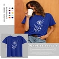 thumbnail image 4 of CHUANK Femmes Pissenlit Imprimé Manches Courtes Col Rond Uni Top, 4 of 6