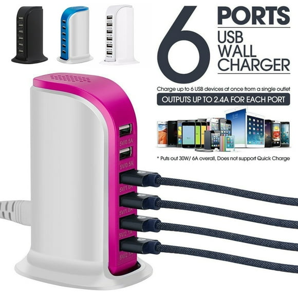 Zeus 6 USB Port Hub Chargeur Téléphone de Bureau Station de Charge Rapide Extension Socket