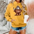thumbnail image 2 of DHFJKG Hoodie Women Cow Print Cute Hooded Sweatshirt Fall Long Sleeve Drawstring Pullover Tops With Pocket, 2 of 5