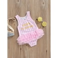 thumbnail image 3 of Qmyliery Kids Girls Sleeveless Swim Romper, Letter Print O-Neck Short Swimsuit Casual, 3 of 8