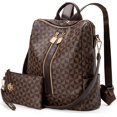 thumbnail image 1 of Mochila de piel Li-Ayion antirrobo a la moda para mujer, color negro, 1 of 6
