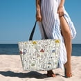thumbnail image 6 of Pofeuu Colorful Mushrooms and Plants Print Beach Bag,Waterproof Sandproof Beach Tote Bag, Large Capacity Foldable Beach Bags for Women, 6 of 7