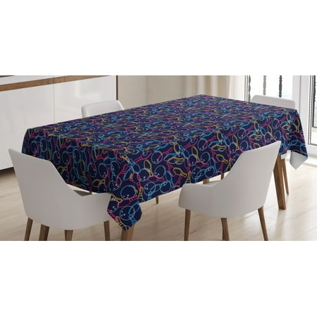

Bowling Tablecloth Balls Pins and Shoes in Vibrant Colored Outline Style Fun Hobby Activity Theme Rectangular Table Cover for Dining Room Kitchen 60 X 84 Inches Multicolor by Ambesonne