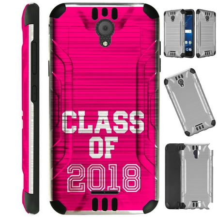 WORLD ACC Silver Guard Compatible with Cricket Icon | AT&T Radiant Core Case Slim Hybrid Phone Cover (Class of (Best Phone In The World 2019)