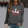 thumbnail image 2 of Fiaer Snowman Womens Sweatshirts Christmas Crew Neck Long Sleeve Pullover Plus Size Baggy Fashion Cozy Holiday Tops Dark Gray L, 2 of 4
