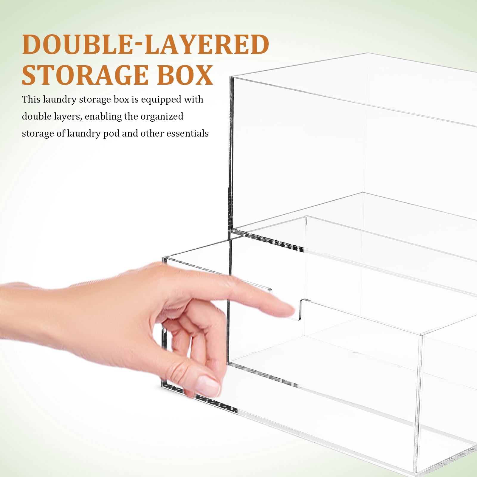 FOMIYES Acrylic Dryer Sheet Holder with Transparent Drawer Storage Organizer, 1 Set for Laundry Room Convenience