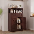 thumbnail image 5 of Set of 2 Dark Brown Storage Cabinet with Drawers and Shelves, Standing Kitchen Pantry Cabinet, Floor Storage Cabinet Hutch Cupboard, Coffee Bar Station for Dining Living Room Home Office, 5 of 14