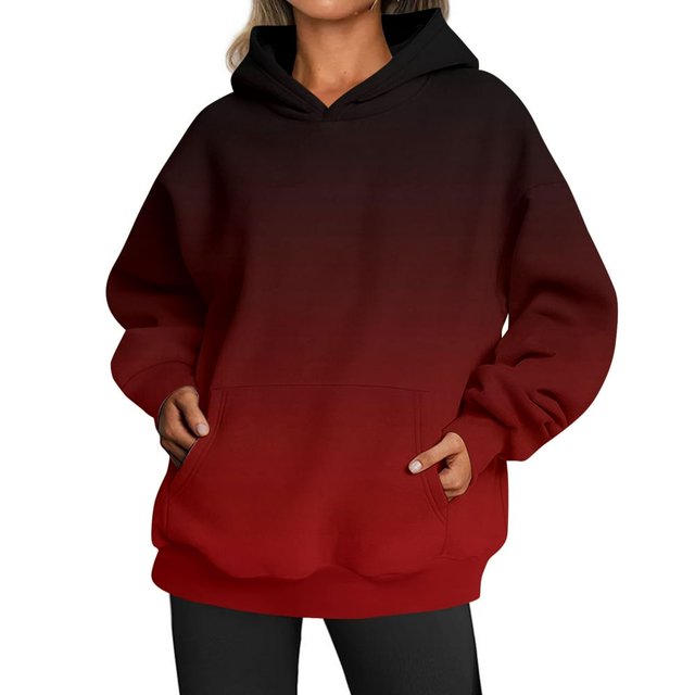 Mode Femmes Sweat-Shirts Décontractés à Col Rond Sweat-Shirts à Manches Longues Violet Foncé XXL