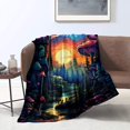 thumbnail image 1 of Blanket, Colorful Of Mushroom Planet,Soft And Comfortable Throw Blanket,For Bed, 1 of 8