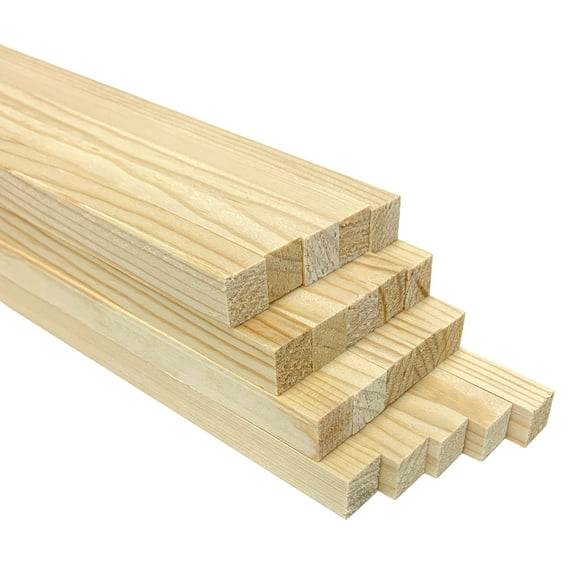 1/2 x 36 Inch Square Wooden Dowels 10 Pack Pine Wood Dowels by CraftySticks